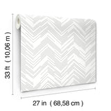 Antonina Vella Polished Chevron White & Silver Wallpaper