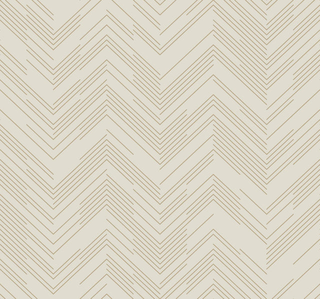 Antonina Vella Polished Chevron Cream & Gold Wallpaper