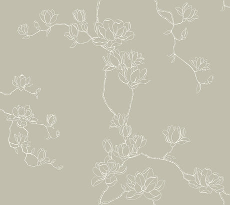Magnolia Home Magnolia Branches Taupe Wallpaper