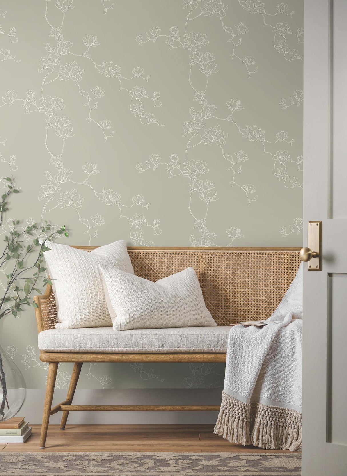 Magnolia Home Magnolia Branches Taupe Wallpaper