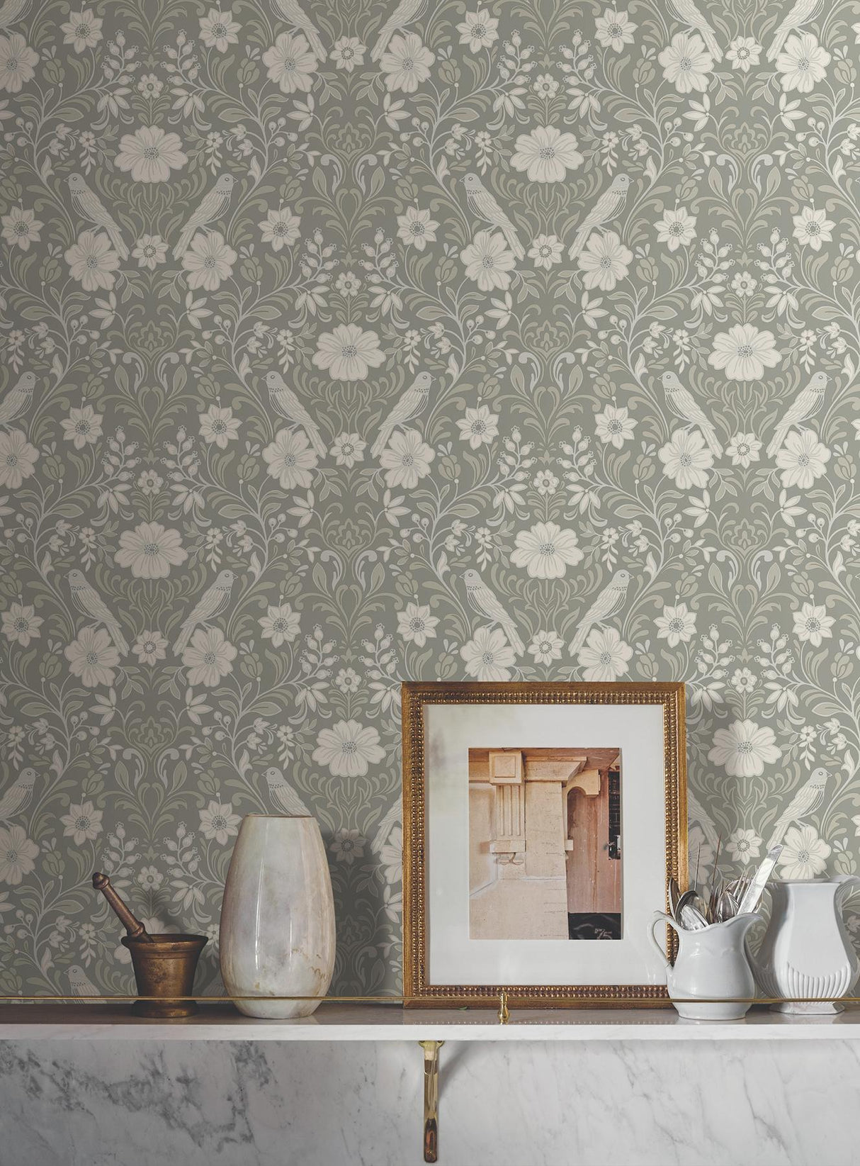 Magnolia Home Colette Grey Wallpaper