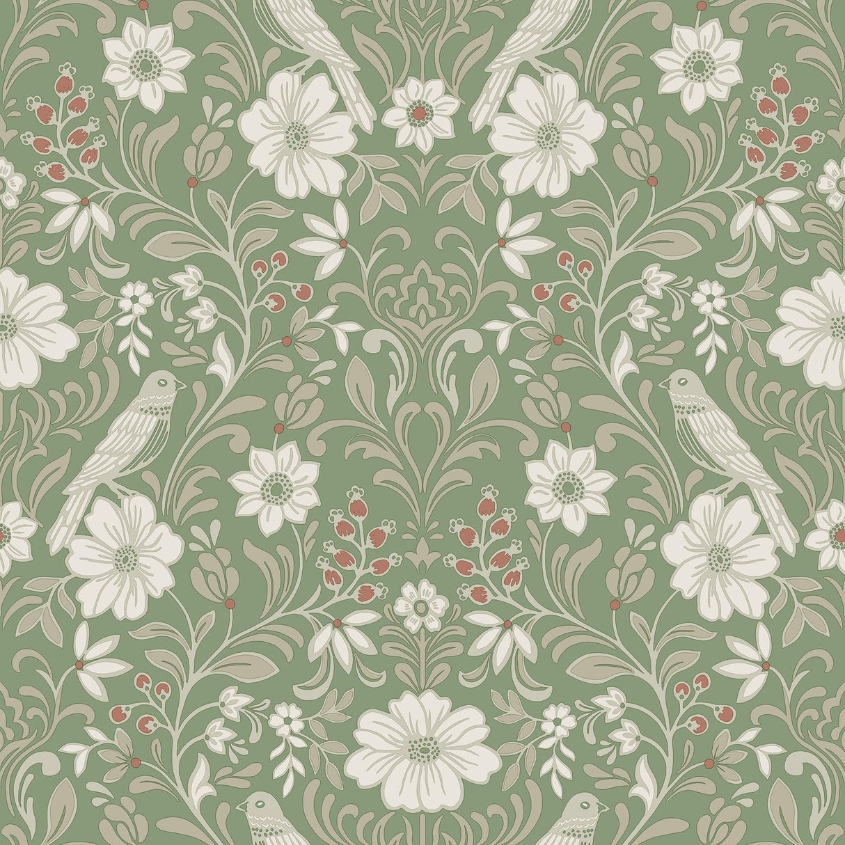 Magnolia Home Colette Bright Green Wallpaper