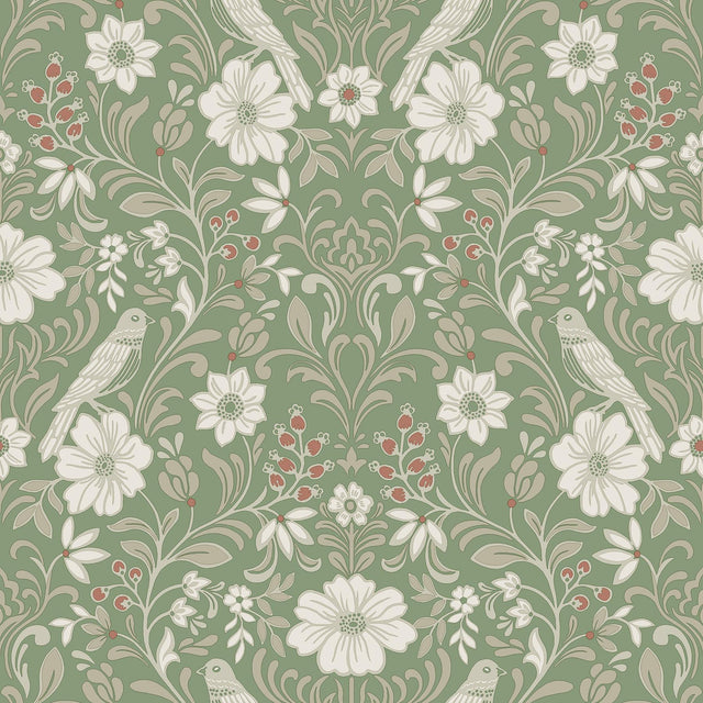 Magnolia Home Colette Bright Green Wallpaper