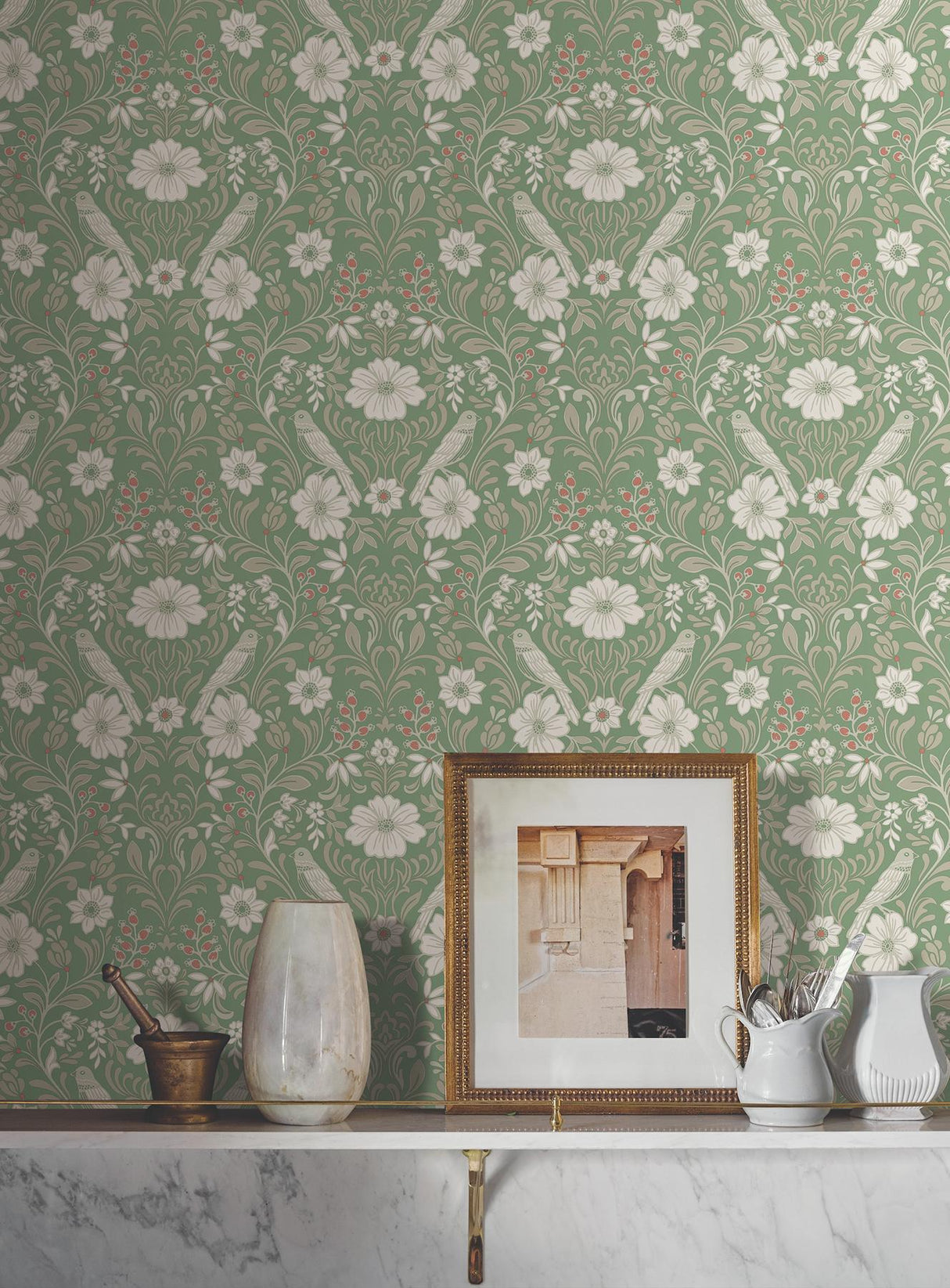 Magnolia Home Colette Bright Green Wallpaper