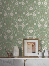 Magnolia Home Colette Bright Green Wallpaper