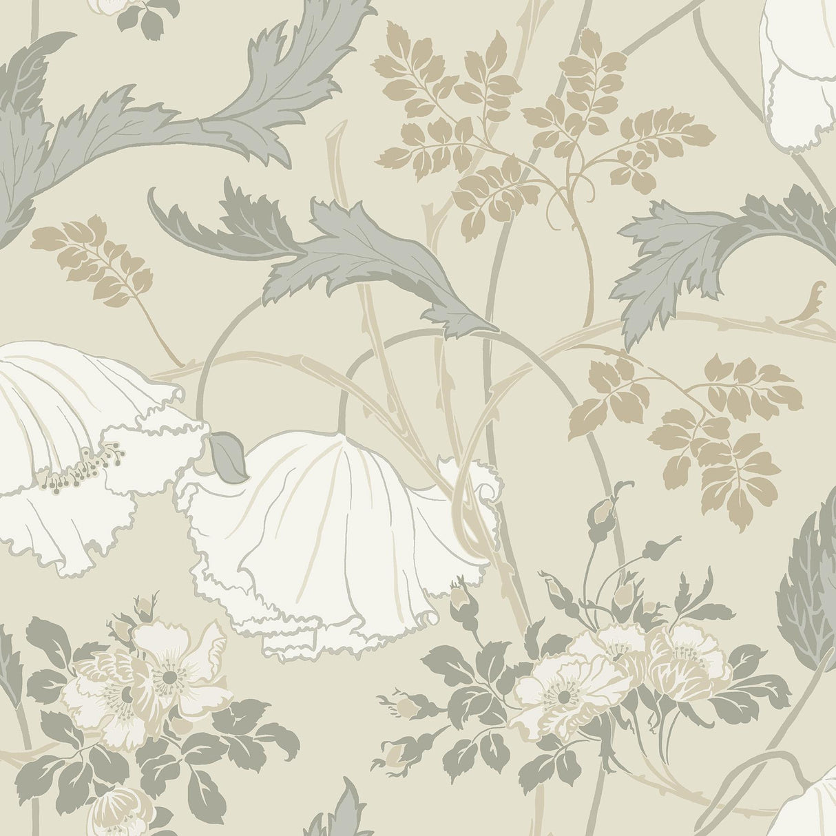 Magnolia Home Gwendolyn Ivory & Grey Wallpaper