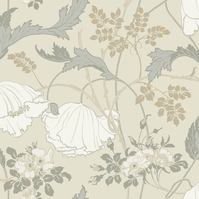 Magnolia Home Gwendolyn Ivory & Grey Wallpaper