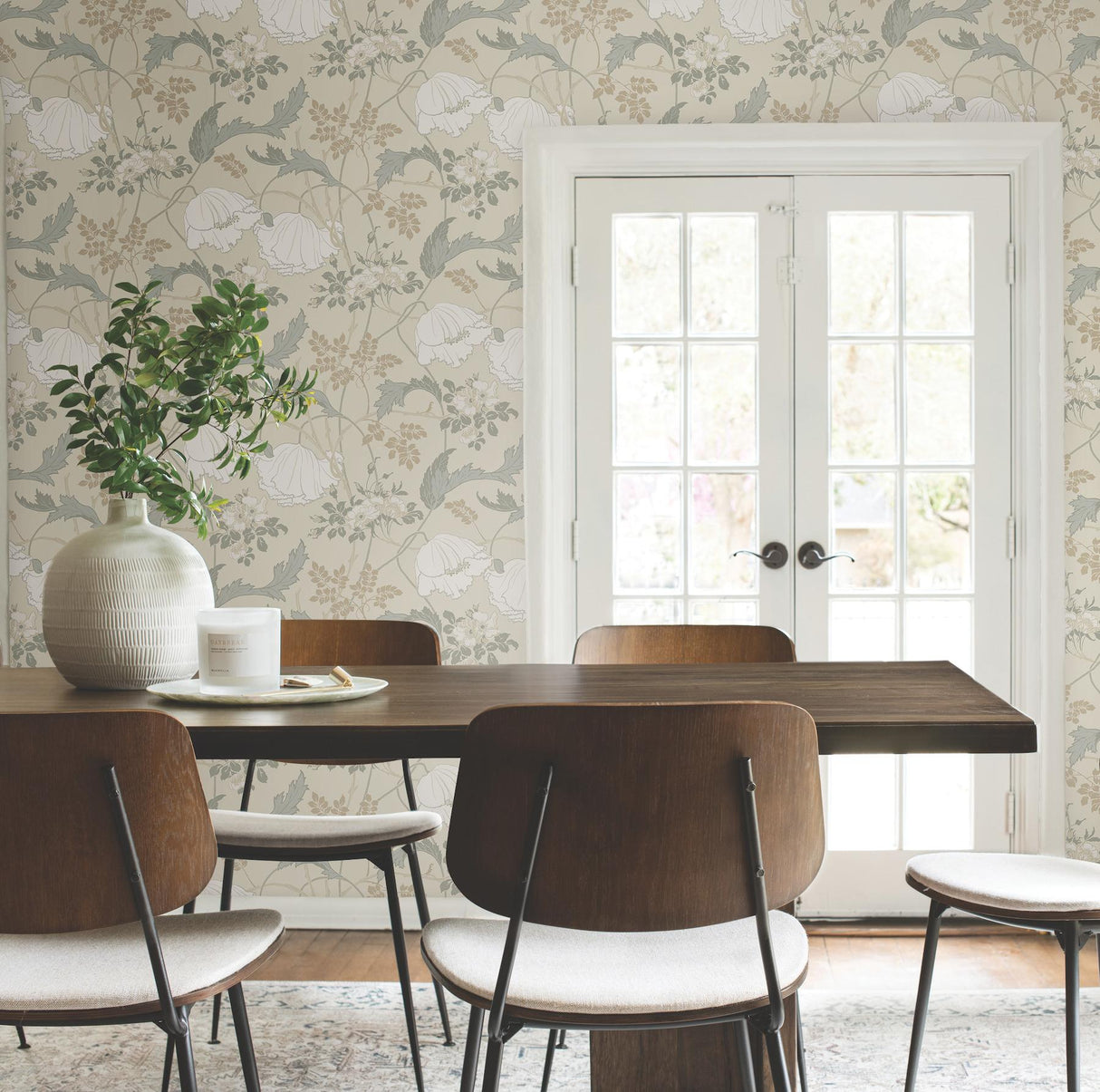 Magnolia Home Gwendolyn Ivory & Grey Wallpaper