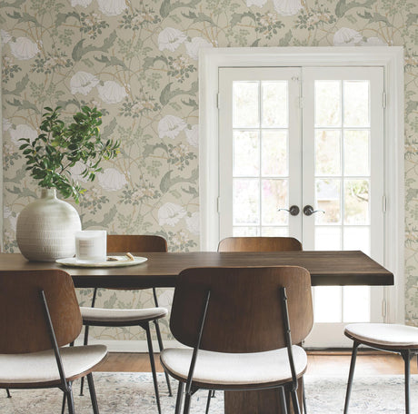 Magnolia Home Gwendolyn Linen & Sage Wallpaper