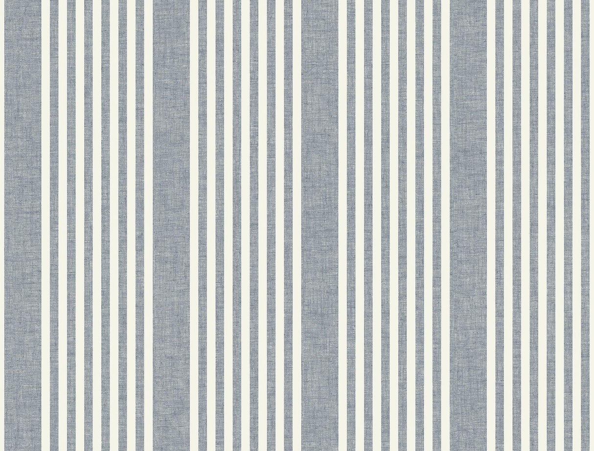 Magnolia Home French Linen Stripe Navy Wallpaper