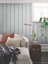 Magnolia Home French Linen Stripe Navy Wallpaper