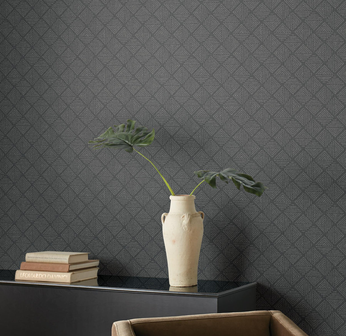 Magnolia Home Center Square Charcoal Wallpaper