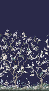 Ronald Redding Designs Lingering Garden Navy Wall Mural