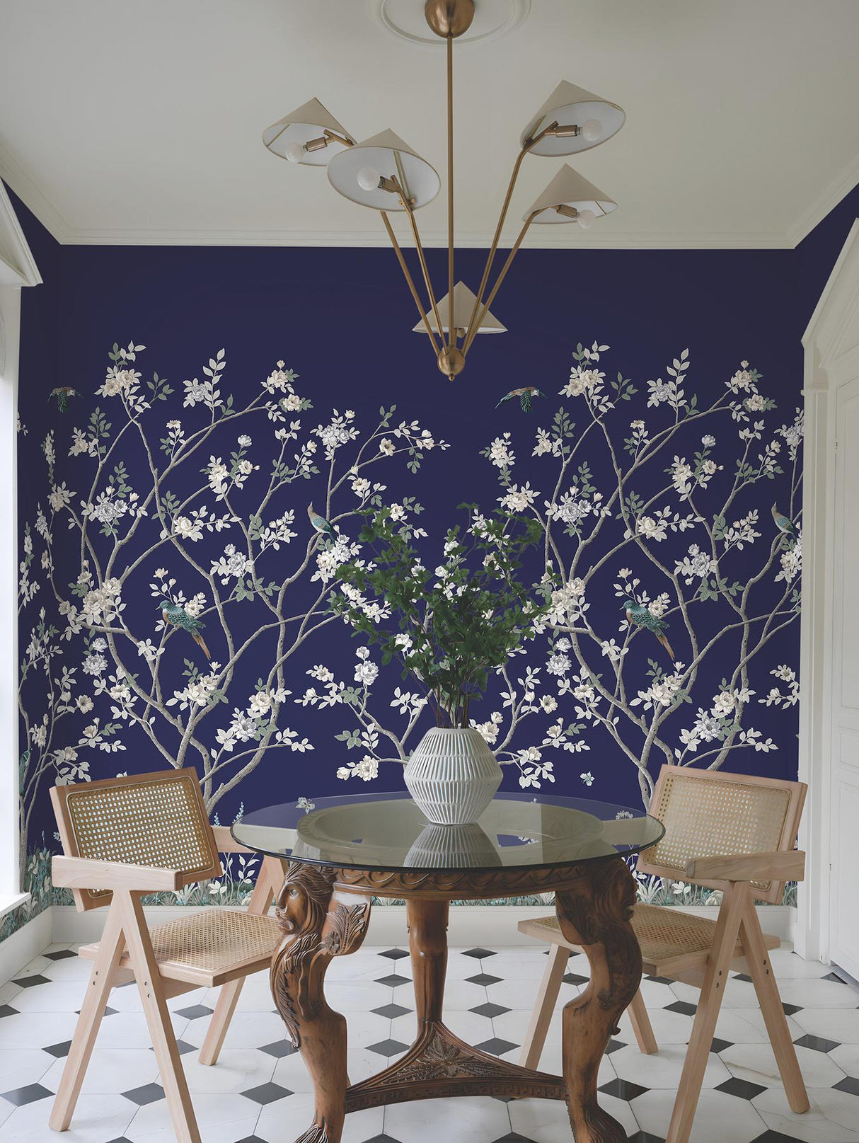 Ronald Redding Designs Lingering Garden Navy Wall Mural