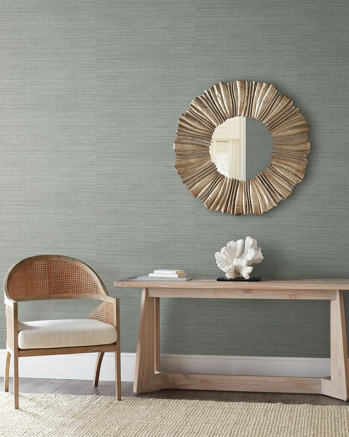 York Wallcoverings Tasar Silk Grey Wallpaper