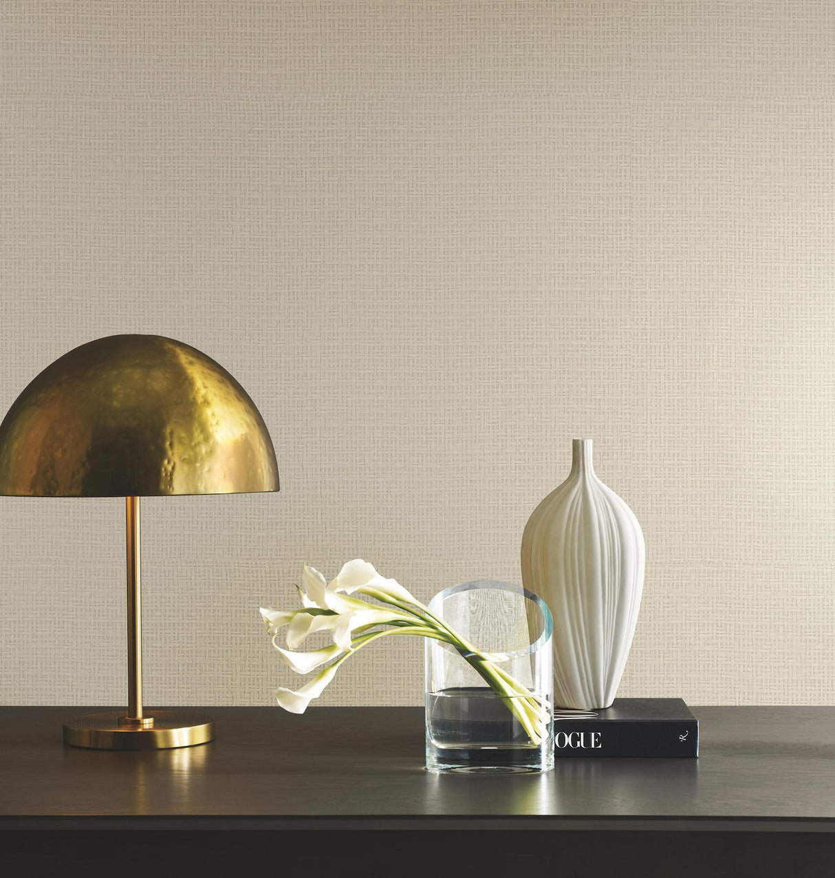 Ronald Redding Designs Tatami Weave Natural Cream Wallpaper