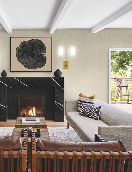 York Wallcoverings Wicker Dot Light Taupe Wallpaper