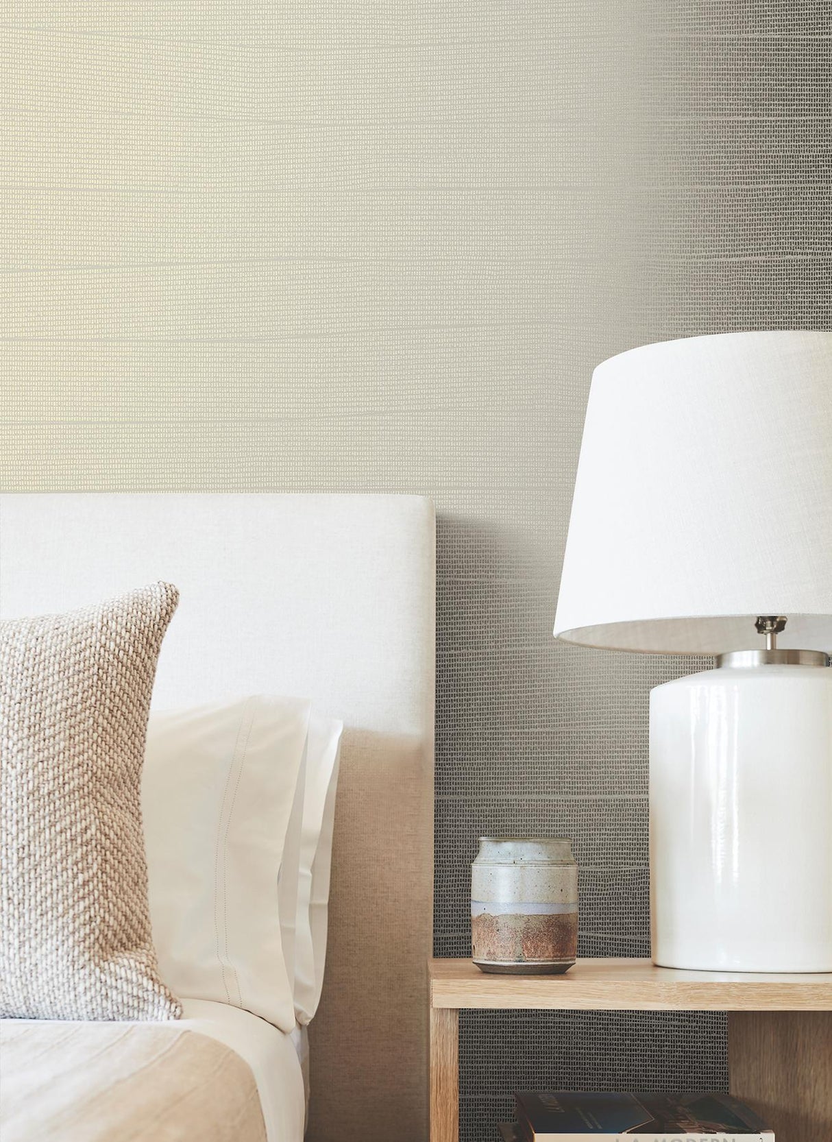 York Wallcoverings Natural Grid Taupe Wallpaper