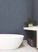 York Wallcoverings Contour Navy Wallpaper