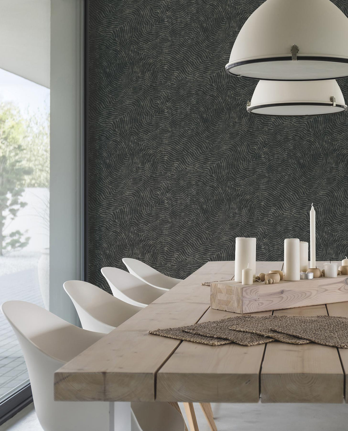 York Wallcoverings Modern Wood Black Wallpaper