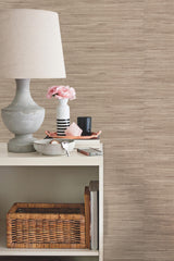 York Wallcoverings Lustrous Grasscloth Beige Wallpaper