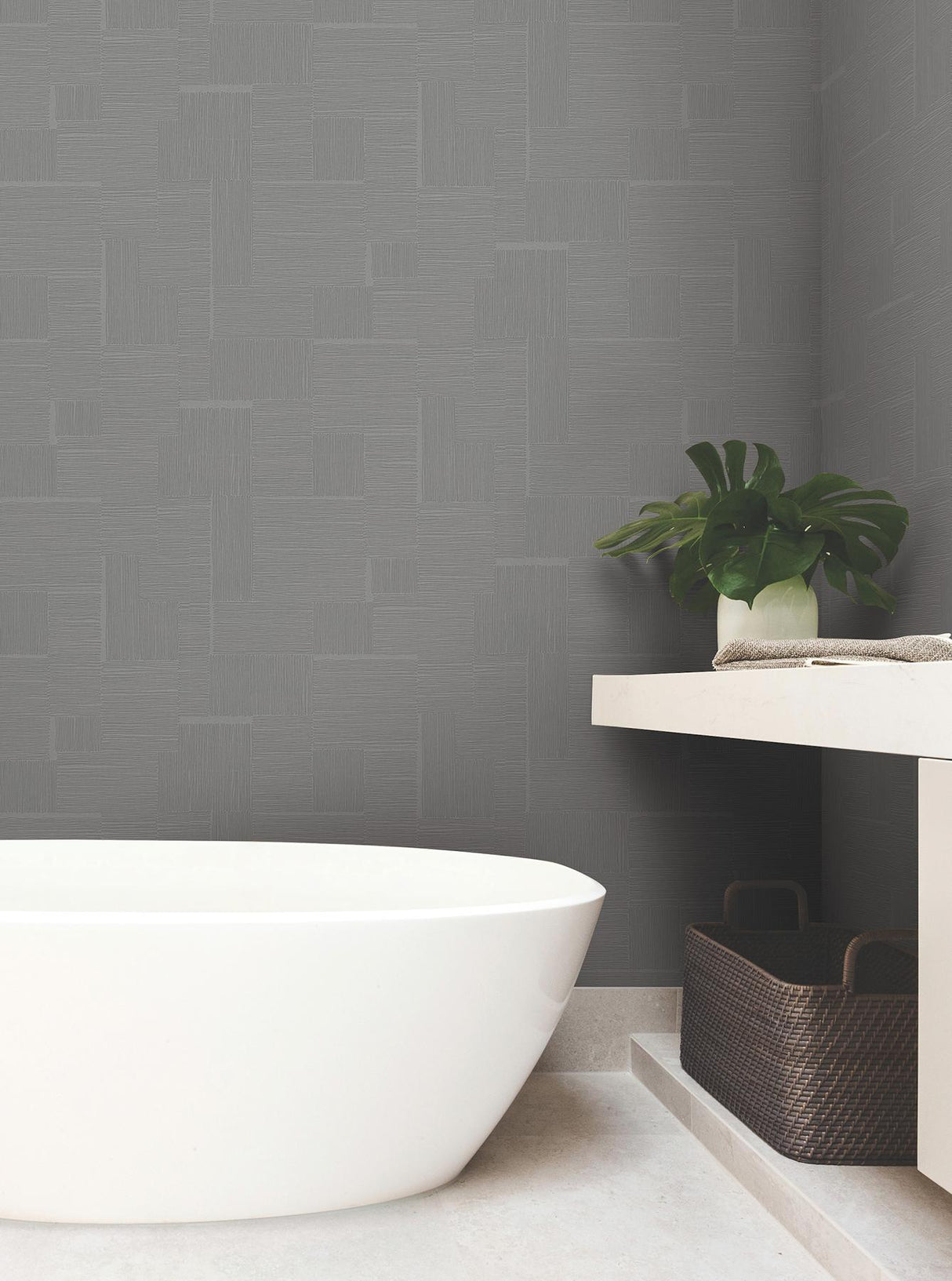 York Wallcoverings Contour Gunmetal Wallpaper