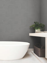 York Wallcoverings Contour Gunmetal Wallpaper