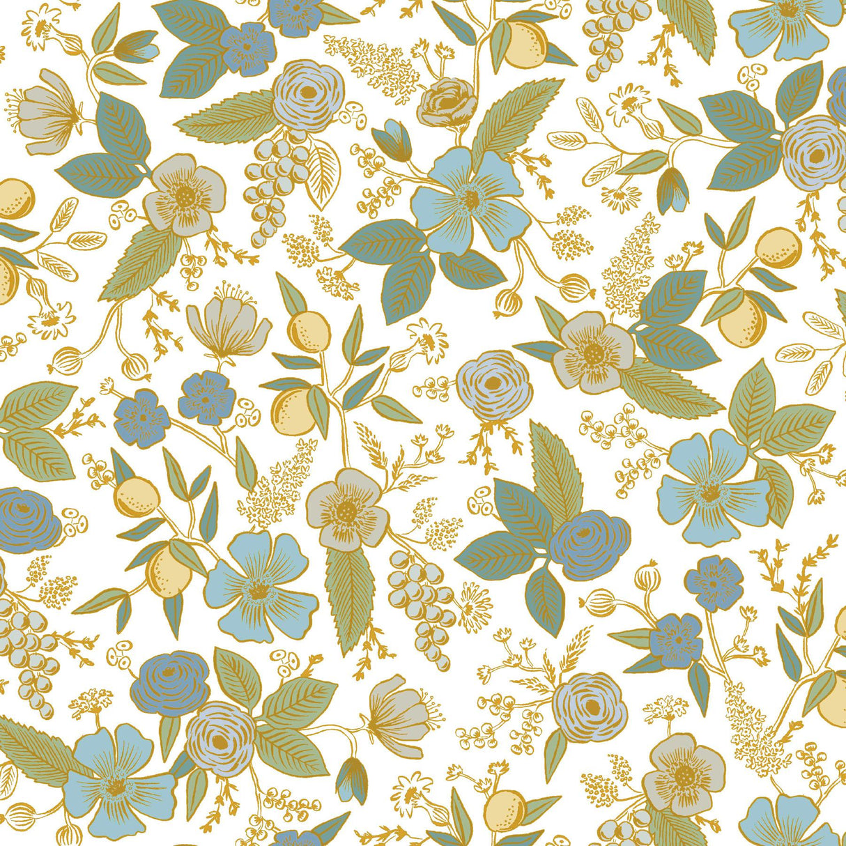 Rifle Paper Co. PSW1535RL Blue Multicolor Peel & Stick Wallpaper