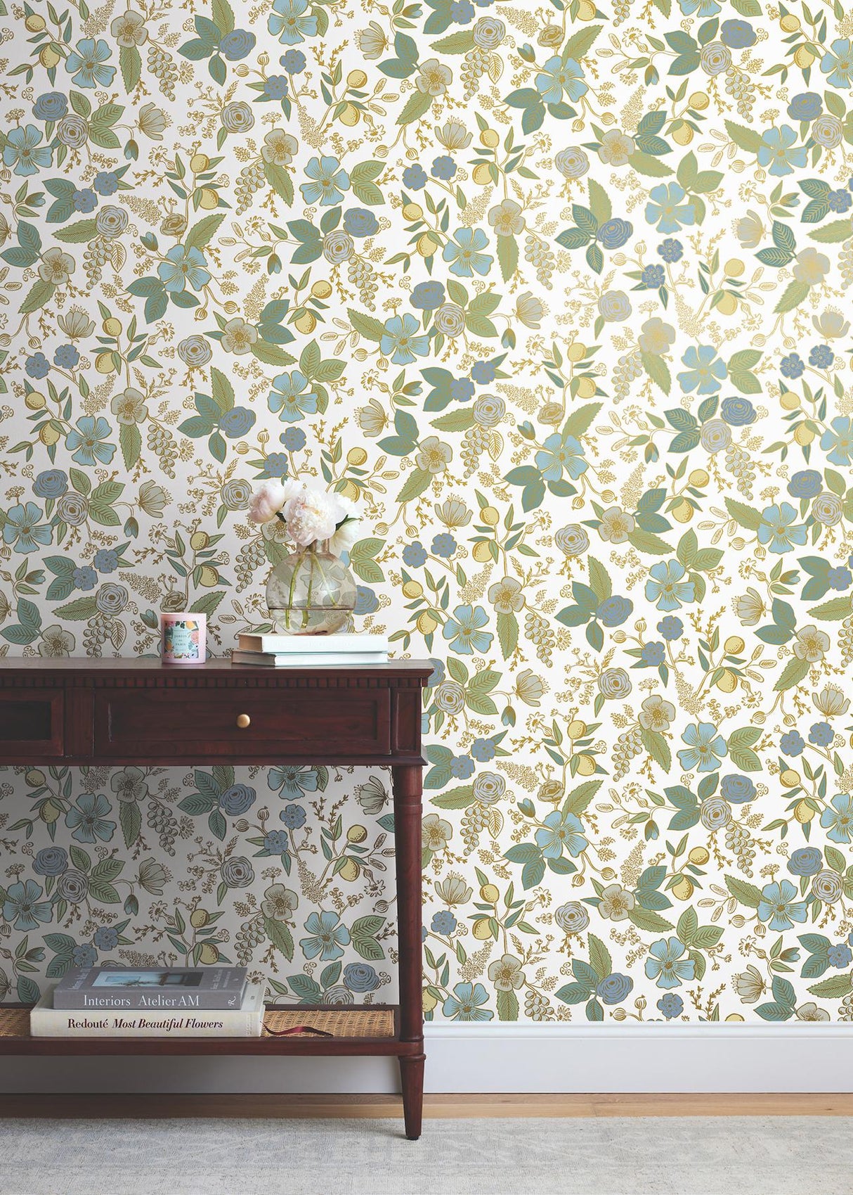 Rifle Paper Co. PSW1535RL Blue Multicolor Peel & Stick Wallpaper