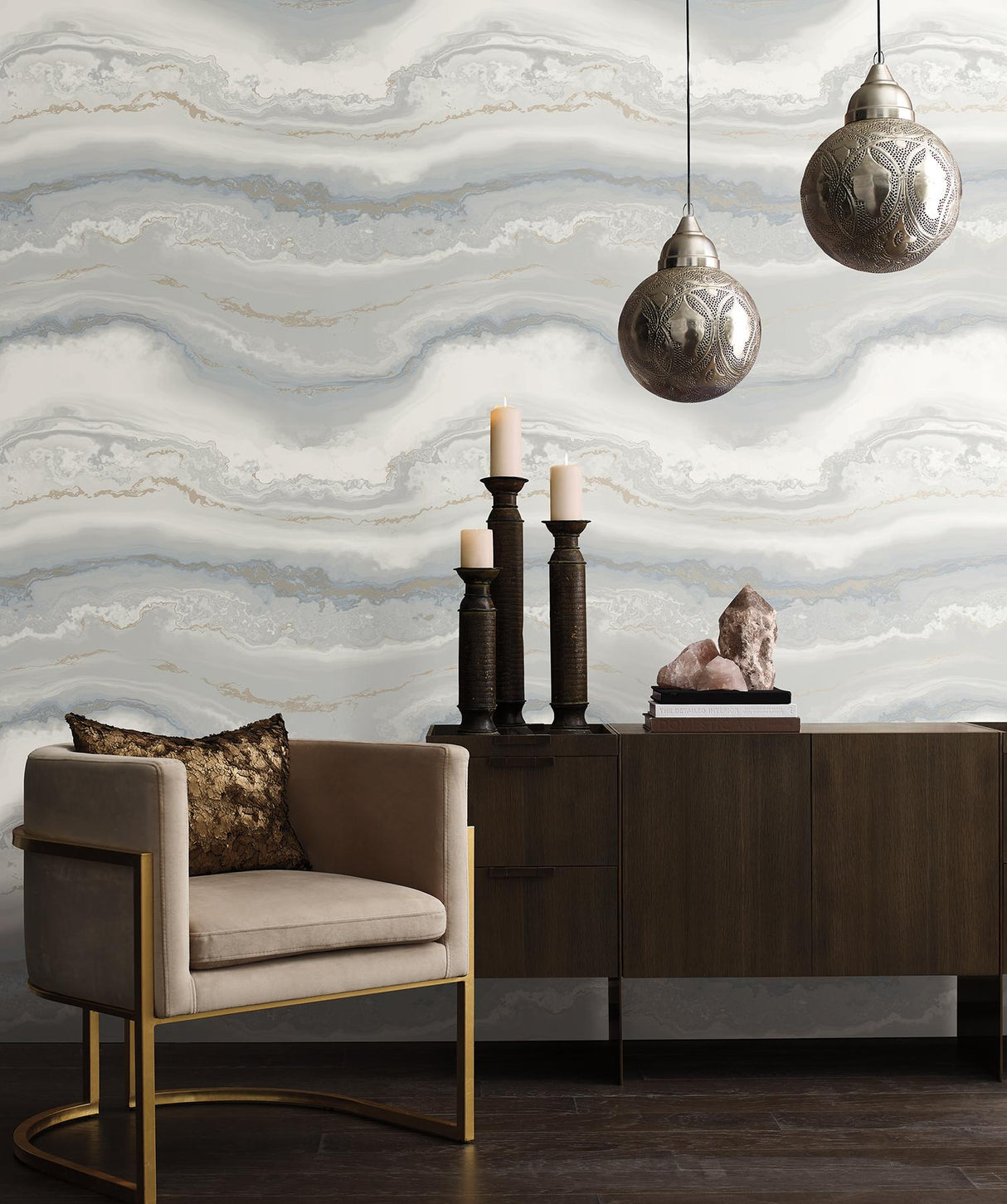 York Wallcoverings Shifting Sands Slate Blue Peel & Stick Wallpaper