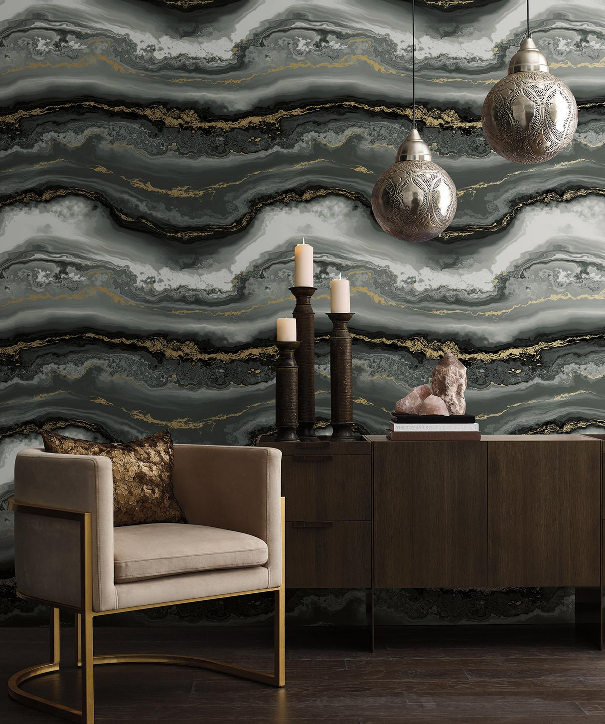 York Wallcoverings Shifting Sands Onyx Peel & Stick Wallpaper