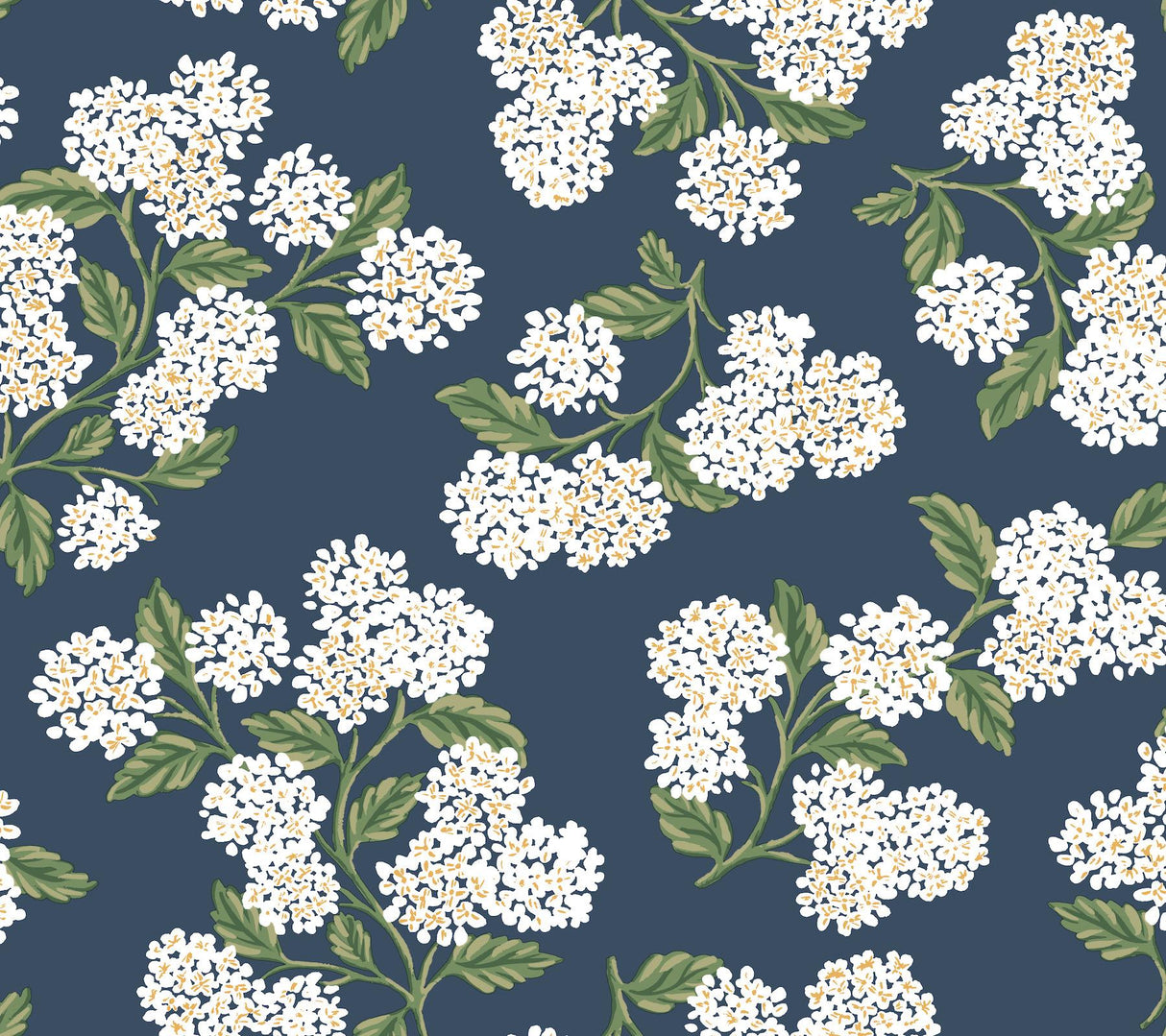 Rifle Paper Co. Hydrangea Navy & White Peel & Stick Wallpaper