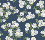 Rifle Paper Co. Hydrangea Navy & White Peel & Stick Wallpaper