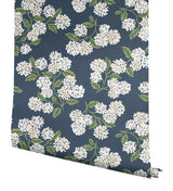 Rifle Paper Co. Hydrangea Navy & White Peel & Stick Wallpaper