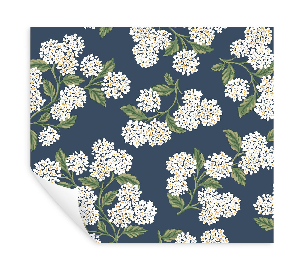 Rifle Paper Co. Hydrangea Navy & White Peel & Stick Wallpaper