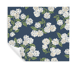 Rifle Paper Co. Hydrangea Navy & White Peel & Stick Wallpaper