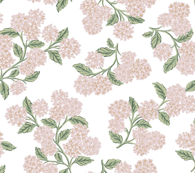 Rifle Paper Co. Hydrangea Pink & White Peel & Stick Wallpaper