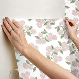 Rifle Paper Co. Hydrangea Pink & White Peel & Stick Wallpaper
