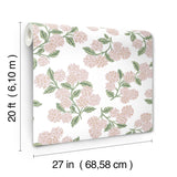 Rifle Paper Co. Hydrangea Pink & White Peel & Stick Wallpaper