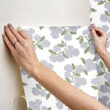 Rifle Paper Co. Hydrangea Lilac & White Peel & Stick Wallpaper