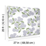 Rifle Paper Co. Hydrangea Lilac & White Peel & Stick Wallpaper