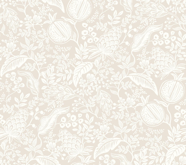 Rifle Paper Co. Pomegranate Beige & White Peel & Stick Wallpaper