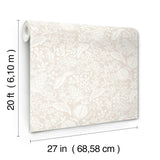 Rifle Paper Co. Pomegranate Beige & White Peel & Stick Wallpaper