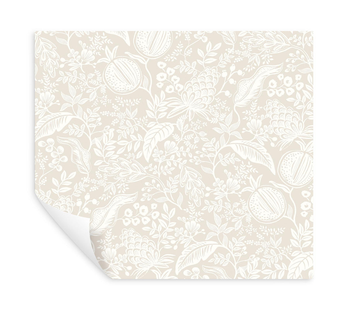 Rifle Paper Co. Pomegranate Beige & White Peel & Stick Wallpaper