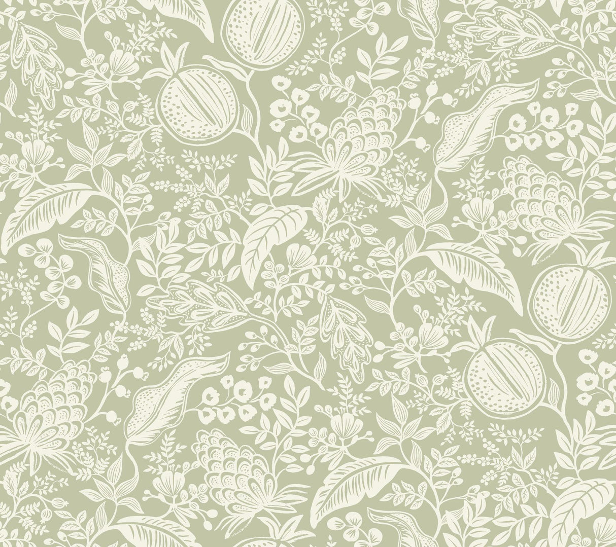 Rifle Paper Co. Pomegranate Pistachio Peel & Stick Wallpaper