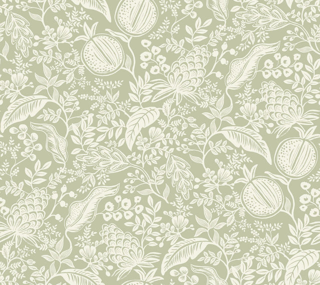 Rifle Paper Co. Pomegranate Pistachio Peel & Stick Wallpaper