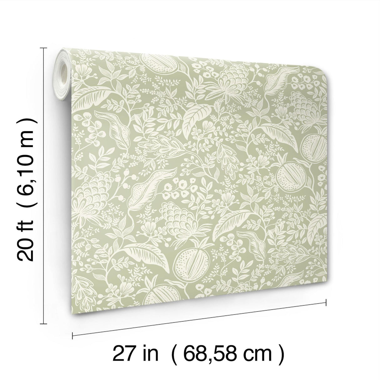 Rifle Paper Co. Pomegranate Pistachio Peel & Stick Wallpaper