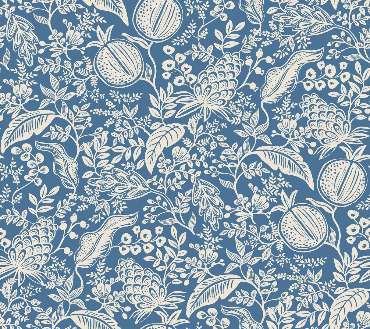 Rifle Paper Co. Pomegranate Blue & Ivory Peel & Stick Wallpaper