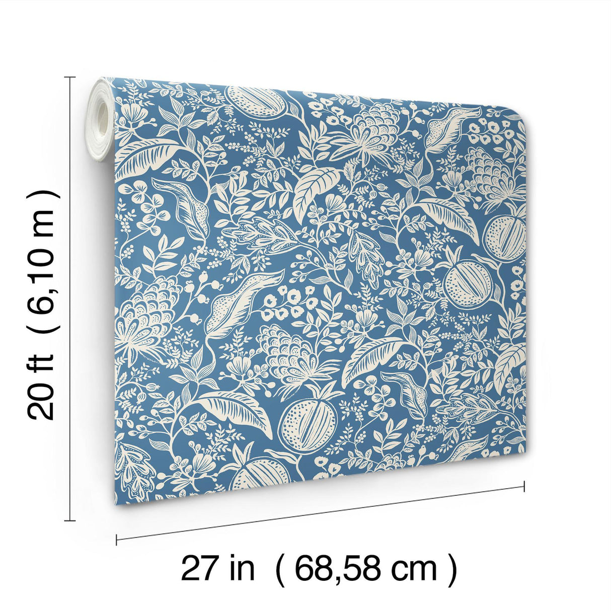 Rifle Paper Co. Pomegranate Blue & Ivory Peel & Stick Wallpaper