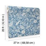 Rifle Paper Co. Pomegranate Blue & Ivory Peel & Stick Wallpaper